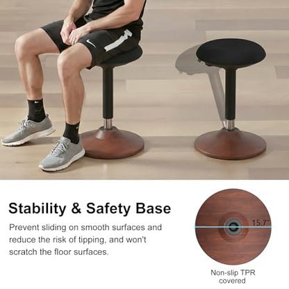 Adult Standing Wobble Stool for Home Office,Walnut - color: Walnut