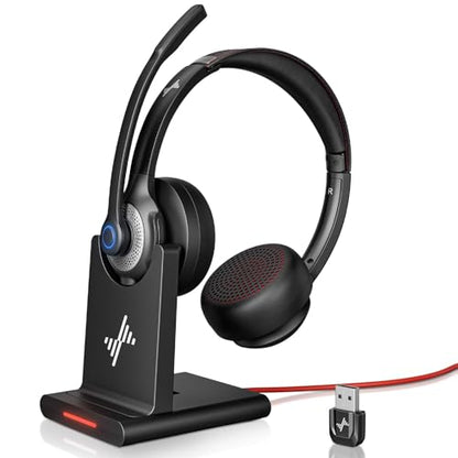 JIAMQISHI Bluetooth Wireless Headset with Mic for Work, Bluetooth 5.2, B0G4X3NFB5