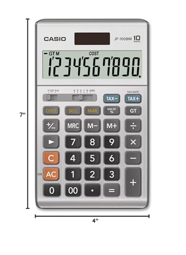 Casio JF-100BM Standard Function Calculator, Multicolor - size: 1 Count (Pack of 1)