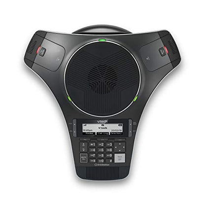 VTech VCS712 ErisStation DECT 6.0 Wireless Conference Phone with 2 Wireless Mics, Full-Duplex Speakerphone, Orbitlink Technology, 150ft Range, Black - size: 2 microphones, style: Removable Base
