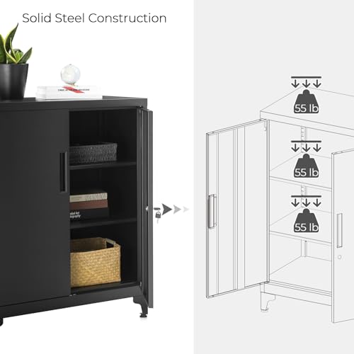 SONGMICS Garage, Metal with Doors - color: Black