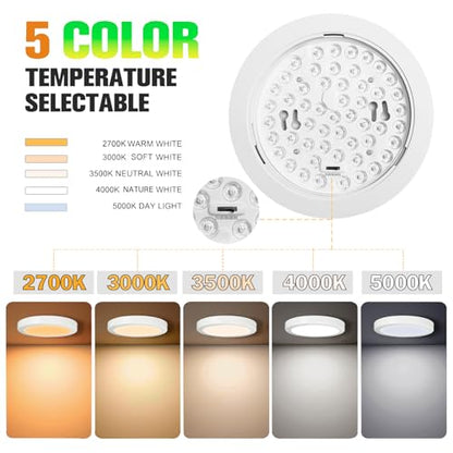 ETL Certified 7 inch Ceiling Light Dimmable Ultra-Slim Round LED Ceiling Lights Flush Mount 2700K/3000K/3500K/4000K/5000K 7'' Flat Ceiling Lamp Fixtures 5CCT 8 Pack - size: 7.2 inch-8 Pack