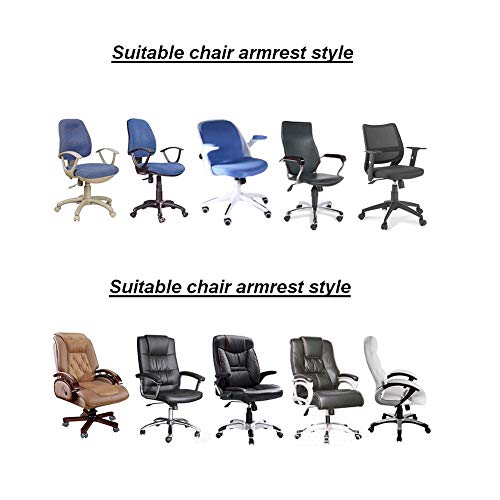 Isccdy Removable Washable Office Chair Armrest Slipcovers Covers Pads (Gray) - color: Grey