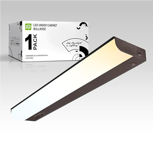 ASD LED Under Cabinet Lighting Hardwired, 18 Inch 10W 2700K-5000K Selectable, 807LM, CRI90+, Direct Wire Linkable Under Counter Lights for Kitchen, Dimmable Under Cabinet Lights, Bronze, UL Certified - color: 18 Inch Bronze, size: 1 Pack