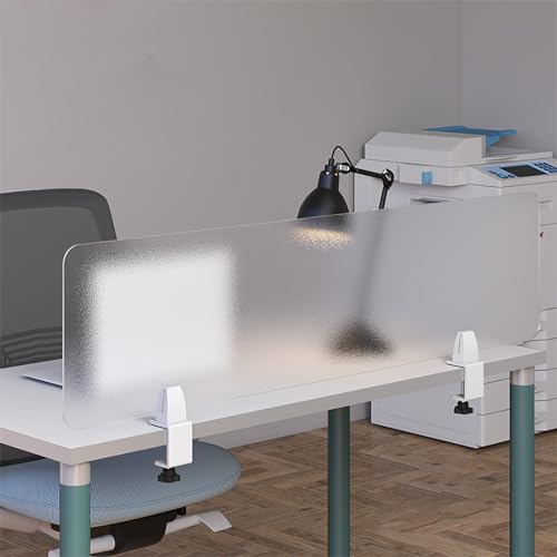 Desk Privacy Divider for Office, Acrylic Frosted Desk Privacy Panel, Translucent Privacy Screen Panel, Clamp-on Screen Partitions Divider for Office School Dorm,39.4x11.8in/100×30cm - size: 39.4x11.8in/100×30cm