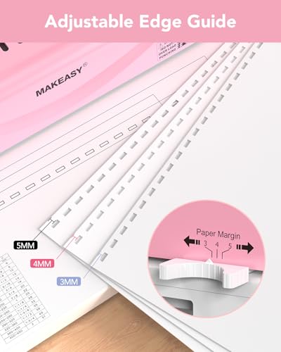 Binding Machine, 21-Hole, Comb Binding Machines with 100PCS Comb Bindings Spines, Comb Binder for Letter Size, A4, A5 Paper - color: Pink
