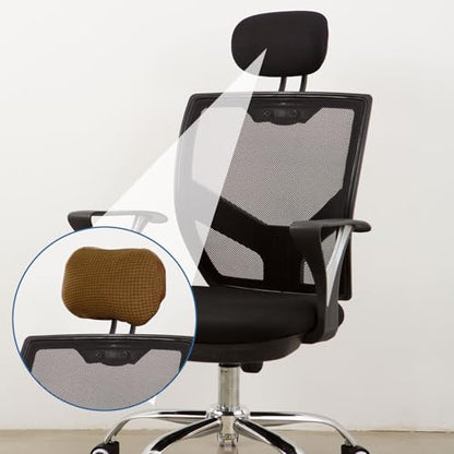uxcell Office Chair Pillow Cover, Office Chair Headrest Attachment Removable Headrest Protector for Home Desk Computer Chairs, Brown - color: Brown