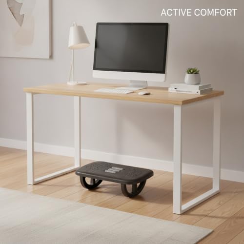 Footrest with Textured Rollers, Rocking Under Desk Foot Rest for Office Home, PP Plastic Leg Support, 13 x 5.3 x 1.6 Inches (1 PC)