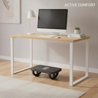 Footrest with Textured Rollers, Rocking Under Desk Foot Rest for Office Home, PP Plastic Leg Support, 13 x 5.3 x 1.6 Inches (1 PC)