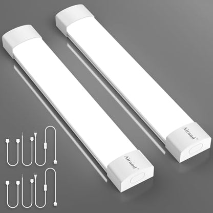 Airand LED Ceiling Light Fixture, 1.43FT Plug in Lights 2PCS, IP66 Water-Proof Linkable Tube Lights 5000k 16W Light Bar Under Cabinet Lighting Shop Kitchen Workbench Closet Corded with ON/Off Switch - size: 1.43FT-2PCS