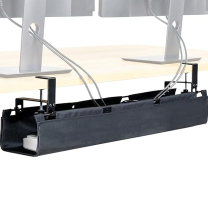 VIVO Black Clamp-on 31 in Fabric Cable Management Tray, DESK-AC31F-C - size: 31"