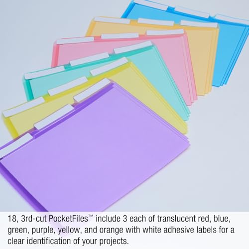 Ultimate Office Poly Color File Folders Letter Size, 3rd-Cut Tabs Set of 18 - style: 3rd-Cut Tabs, set of 18