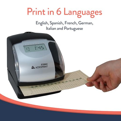 Acroprint ES900 Electronic Payroll Recorder/Time Stamp/Numbering Machine