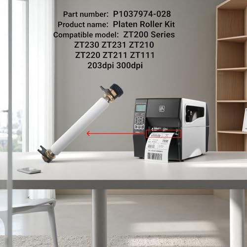 Thermal Barcode Label Printer Feed Platen Roller Kit fits Zebra ZT230 ZT231 ZT210 ZT220 ZT111 ZT211 203dpi 300dpi P/N: P1037974-028