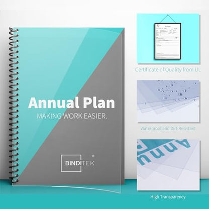 Binditek 8 Mil PVC Binding Covers, 8.5 x 11 Inches, Clear, 500 Pack | Plastic Binding Covers, 8.5" x 11" Letter Size, Clear, Square Corners, Unpunched, Ideal for Business Reports and Proposals - size: 8 Mil, style: 500P , Clear