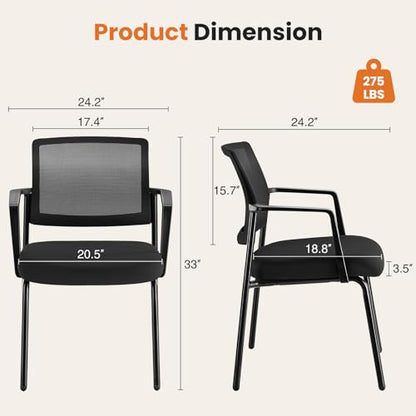 Sweetcrispy Waiting Room Chairs 1 Pack, Mesh Office Guest Chairs - color: Black, size: 1 Pack
