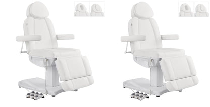 Full Electrical Medical Aesthetic Chair Facial Beauty Bed Podiatry Doctors Office Chair with 3 Motors INK - color: White-2pack