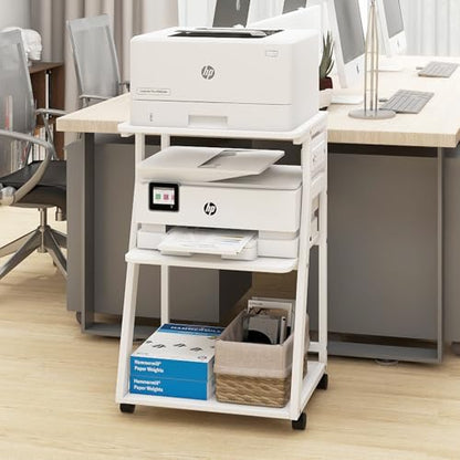 Natwind 3 Tier Printer Stand, 19.7"x15.7", with Charging Station,White - color: White, size: 19.7''x15.7''