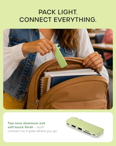 Satechi 6-in-2 USB-C Snap Hub, 4K/60Hz HDMI, for MacBook Neo, Citrus - color: Citrus