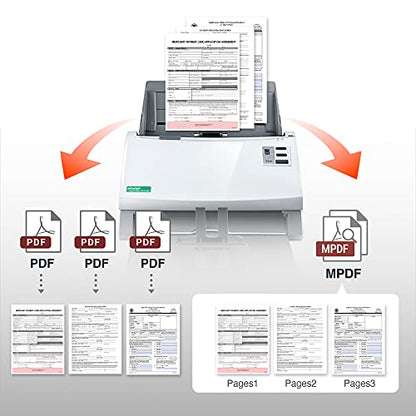 Plustek Duplex Color Document Scanner PS3140U + Carry Bag