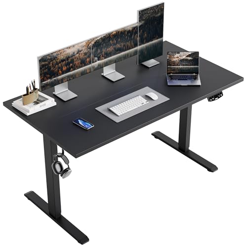 Agilestic Electric Height Adjustable Standing Desk, 55 Inch, Black - color: Black, size: 55x24 Inch