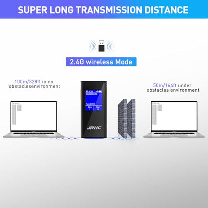 Barcode Scanner Wireless, 1D 2D Mini Bar Code Scanner with 1.77 Inch Display Screen, Rechargeable Portable Handhold Barcode Reader with 2.4G Wireless Receiver Plug and Play