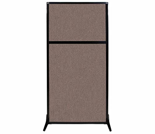 Versare Workstation Partition | Portable Wall Divider | Modern Office Cubicle | Free Standing Privacy Screen | Flexible Work Space | 33" x 70" Latte Fabric Panels - color: Latte, size: 33" Wide x 70" Tall Without Window