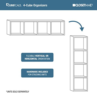 Closetmaid 4 Cube Stackable Storage, White - color: White, size: 4-Cube