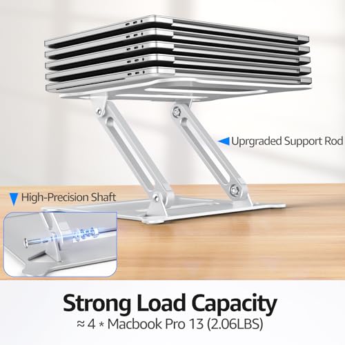 Urmust Adjustable Laptop Stand for Desk, 10-15.6“ Laptop Riser, Silver - color: B-Silver