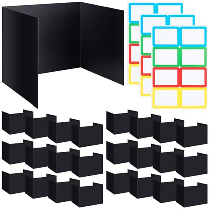 24 Pcs Privacy Folders for Students Testing, Stylish, Black - color: Black, style: Stylish