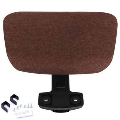 Universal Office Chair Headrest Attachment | Adjustable Desk Chair Mesh Neck Pillow | Soft Computer Armchair Head Rest | Easy to Install (Coffee (Black Back),clamp Inner Diameter 1.02"/2.6 cm) - color: Coffee (Black Back), size: clamp inner diameter 1.02"