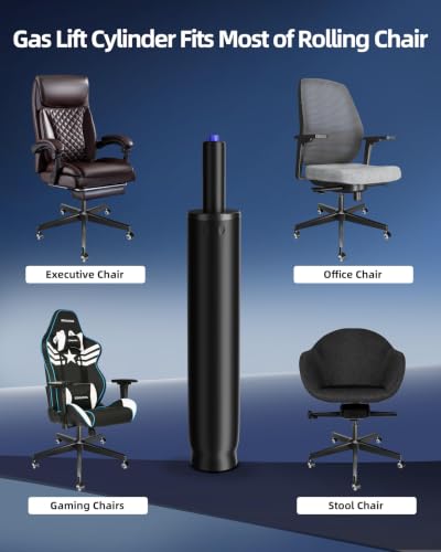 14 Inches-22 Inches Extra Long Gas Lift Cylinder Replacement, 8" Stroke, Hydraulic Pneumatic Shock Piston, Heavy Duty 1000lbs, Universal Fit For Drafting Chairs Bar Stools, Class 4, Black - color: Matte Black, size: 8'' Travel Length