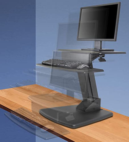 Kantek Desktop Sit to Stand Workstation, Black (STS810) - color: Black, style: Desktop Workstation