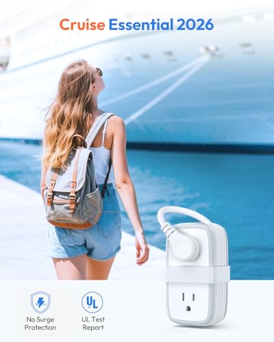 NTONPOWER 20W Travel Power Strip, Travel Essentials Cruise Approved Power Strip Non Surge Protector 4 Outlets 3 USB(1 USB-C) with 4FT Wrapped Extension Cord Flat Plug, Cruise Essentials 2026 - size: 1 Pack 4 Outlets 1 USB-C 2 USB-A, style: 20W-White