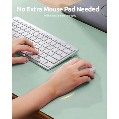 Desk Pad, Leather Non-Slip Laptop Computer Desk Keyboard Mat, Table Protector Blotter Mat, Large Mouse Pad (24" x 12")-Light Green - color: Light Green