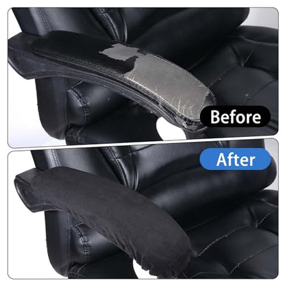 QfwdfcTrenz 1 Pair Office Chair Arm Covers Nylon Armrest Cover Removable Handgrip Covers Stretchable Armrest Protectors Prevent Armrest Damage to Protective Cover for Desk and Computer Chairs (Black)