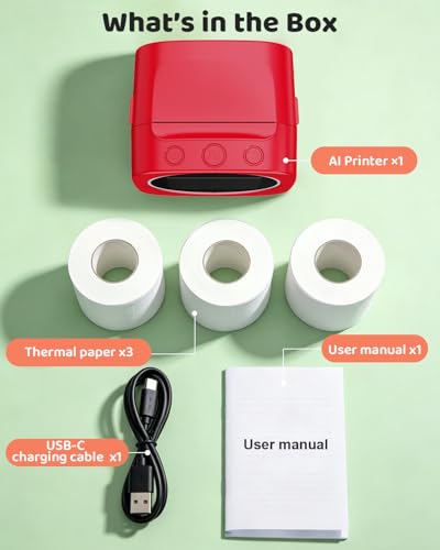 Usteetic Sticker Printer AI Voice-Powered Sticker Maker for Kids – Portable Thermal Inkless Sticker Maker Machine with 3 Paper Rolls–DIY Crafts, Creative Toy Gift for Boys Girls Ages 3+
