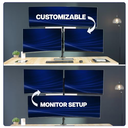 VIVO Triple Monitor Desk Mount, 32 to 49 inch Ultrawide Screens, One Fixed Screen and Two Mechanical Arms for Gaming and Office Setups, Max VESA 100x100, Holds up to 83.6 lbs, Black, STAND-V123TG