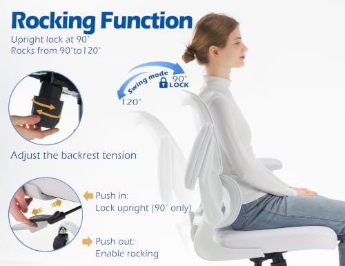 TRALT Ergonomic Office Chair Desk Chair with Adjustable Lumbar Support - color: Angel White