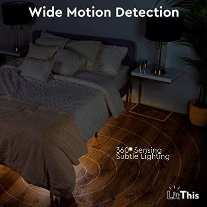 Under Bed Light, Ready-To-Use, No Setup, 360° motion activated night light