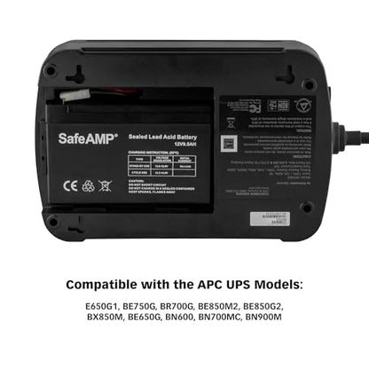 SafeAMP RBC17 UPS Battery for Select APC Models, 12V 9.5Ah - size: 1 Pack