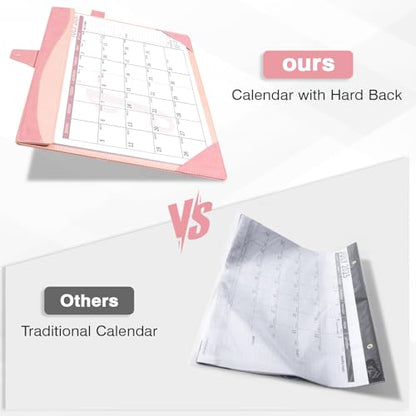 Ospelelf Desk Calendar 2026-2027 Large 12"x17" Leather Monthly Planner Pad with Protective Cover 18 Months Use July 2026 to December 2027 Pink - color: Pink, size: 12" X 17" (July.2026 - Dec.2027)