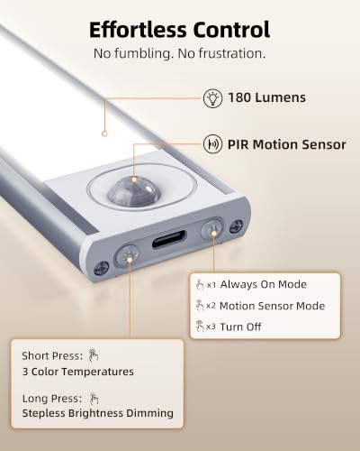 Under Cabinet Lights, Motion Sensored Closet Lights - size: 8inch