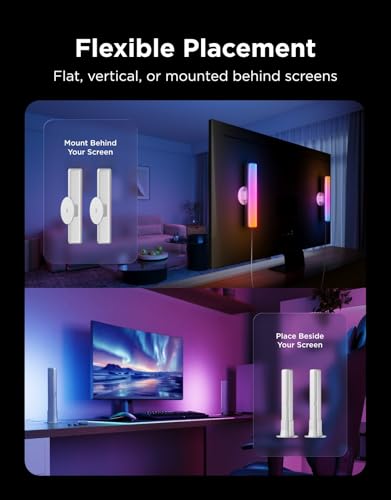 Govee Smart Light Bar, RGBICWW TV Lights for Living Room, Gaming, Silver - color: Silver
