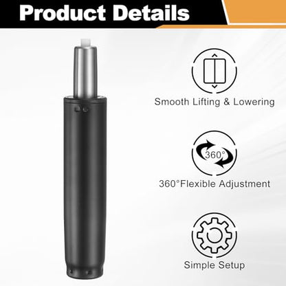 uxcell Office Chair Gas Cylinder, 16.9 Inch Class 3 Gas Cylinder Replacement Universal Hydraulic Pneumatic Lift Piston for Office Gaming Chair Desk Stools, Black - color: Black, size: 16.9 Inch