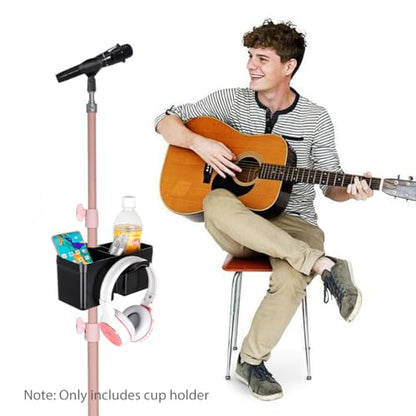 Koolehaoda Mic Stand Dual Cup Holder with Headset Hanger - Universal Clamp - size: Cup Holder