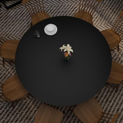 Round Table Mats - Can Be Used On Both Sides Waterproof and Easy to Clean Good Flatness Used for Dining Table(Black+Black Dia.36Inch) - color: Black+black, size: 36" (Round)