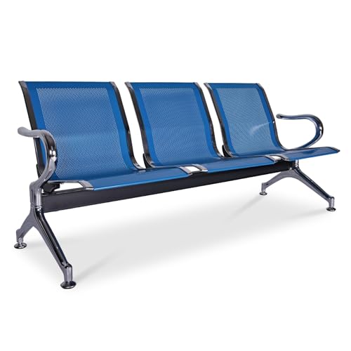 Kinsuite Waiting Room Chairs - Airport Reception Chairs 3 Seat Office Guest Chairs & Reception Chairs for Office, Business, Bank, Hospital, Blue - color: Blue, size: 3-Seat