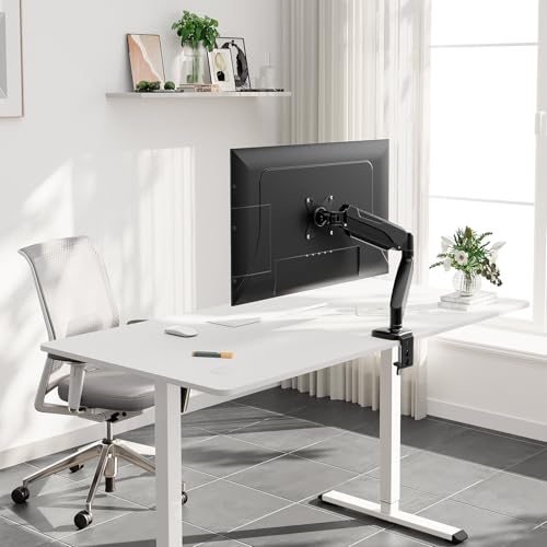 Redragon GMK914 Single Monitor Mount Stand - Gas Spring Adjustable Arms with VESA 75/100mm, 13-32 Inch Screen Compatibility, C Clamp & Grommet Base, Cable Management, 17.6lbs Load Capacity - size: Up to 32" Screens