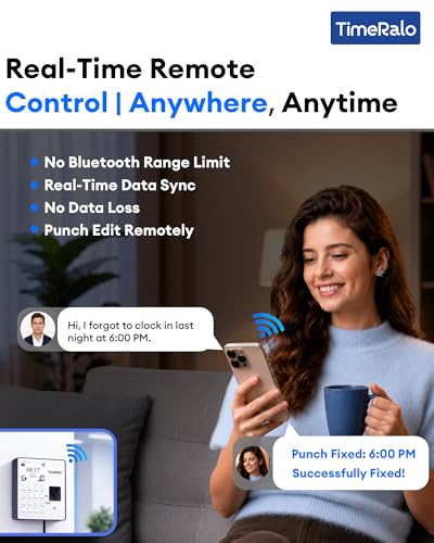 Cloud Time Clock for Small Business, 3-in-1 Mode, Remote Access | Fingerprint Attendance System with Smart Scheduling, Overtime & Lunch Rules, Auto Report, 10 Cards, 2.4G WiFi, No Monthly Fee